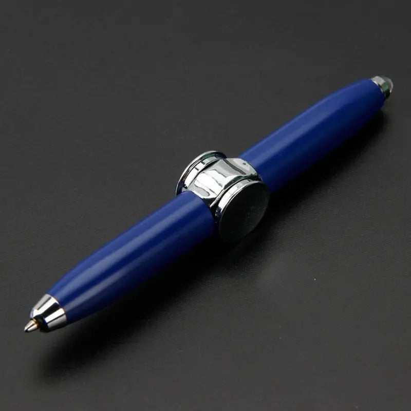 1pcs Creative Multi-Function LED Rotate Decompression Gyroscope Metal Ballpoint Pen Fashion Office School Supplies Writing Pens serve a voce