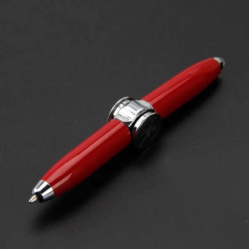 1pcs Creative Multi-Function LED Rotate Decompression Gyroscope Metal Ballpoint Pen Fashion Office School Supplies Writing Pens serve a voce