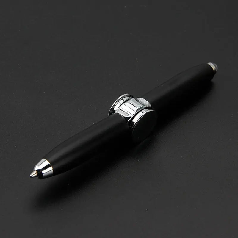 1pcs Creative Multi-Function LED Rotate Decompression Gyroscope Metal Ballpoint Pen Fashion Office School Supplies Writing Pens serve a voce