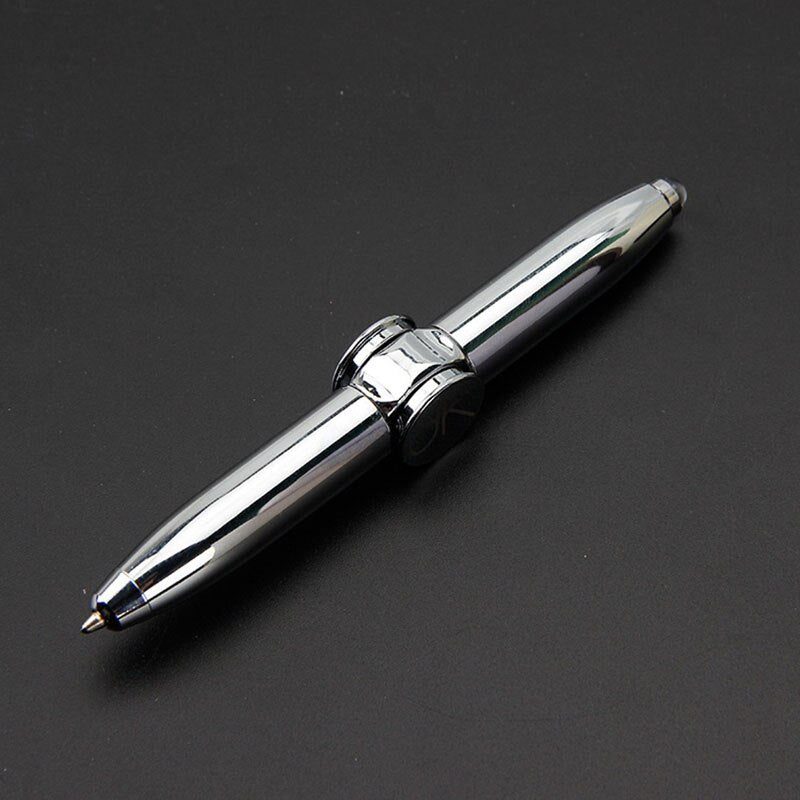 1pcs Creative Multi-Function LED Rotate Decompression Gyroscope Metal Ballpoint Pen Fashion Office School Supplies Writing Pens serve a voce