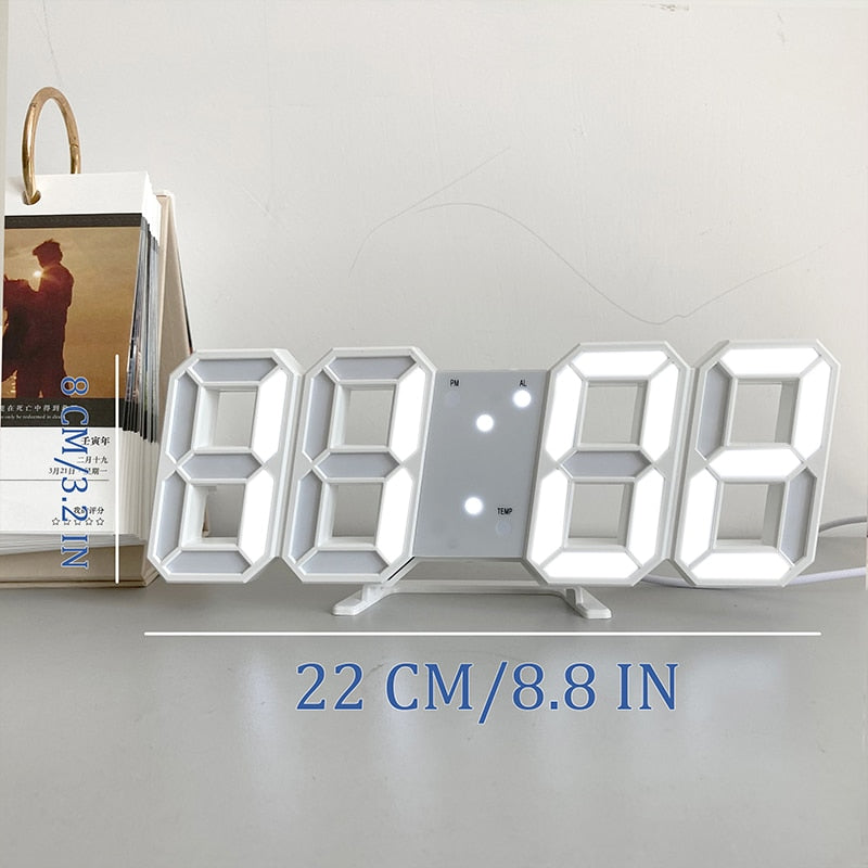 LED Digital Clocks Alarm Nordic Wall Clocks Hanging Watch Snooze Table Clocks Calendar Thermometer Electronic Digital Clocks serve a voce