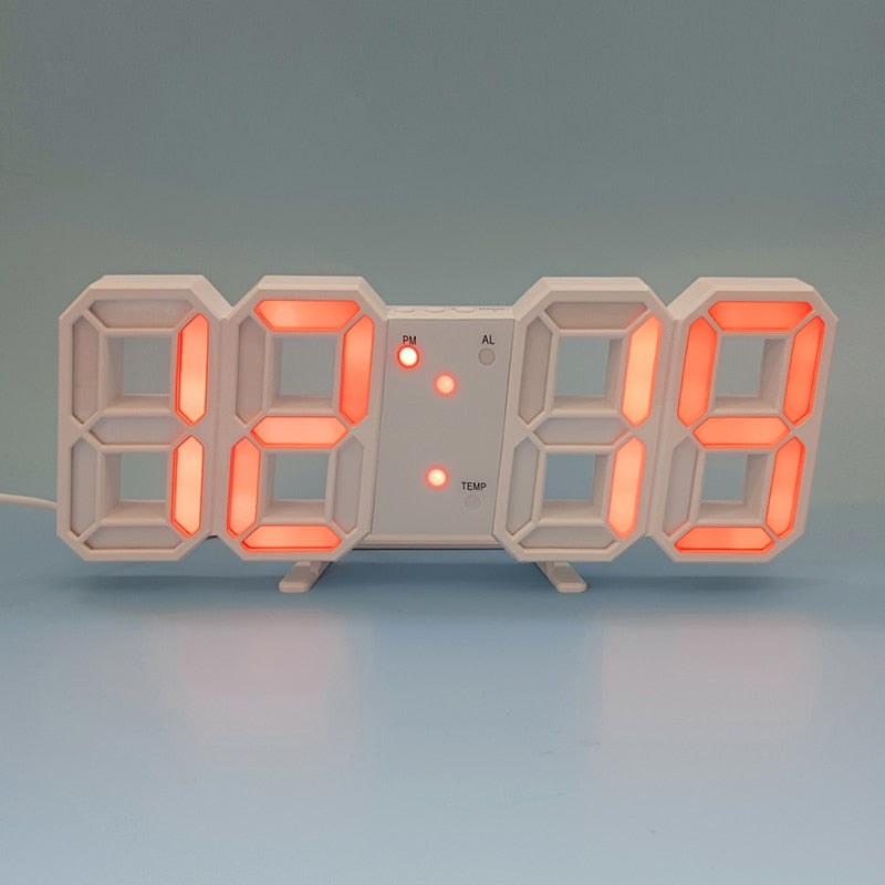 LED Digital Clocks Alarm Nordic Wall Clocks Hanging Watch Snooze Table Clocks Calendar Thermometer Electronic Digital Clocks serve a voce